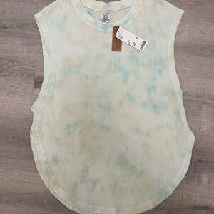 BDG Tie-Dye Sleeveless Top - Pastel Green and Cream